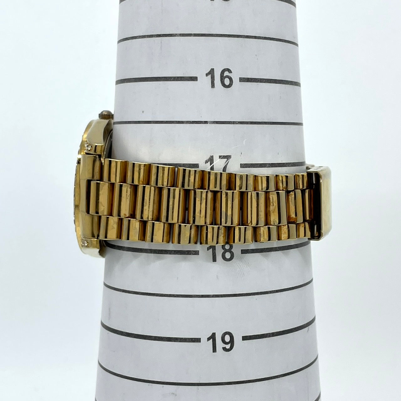 【電池交換済】Louis & Balencia ルイスアンドバレンシア レディース腕時計 クオーツ ゴールド ラインストーン エメラルド ハニカム文字盤 デイデイト カレンダー アナログ ゴージャス エレガント クラシックデザイン クリーニング済 G4