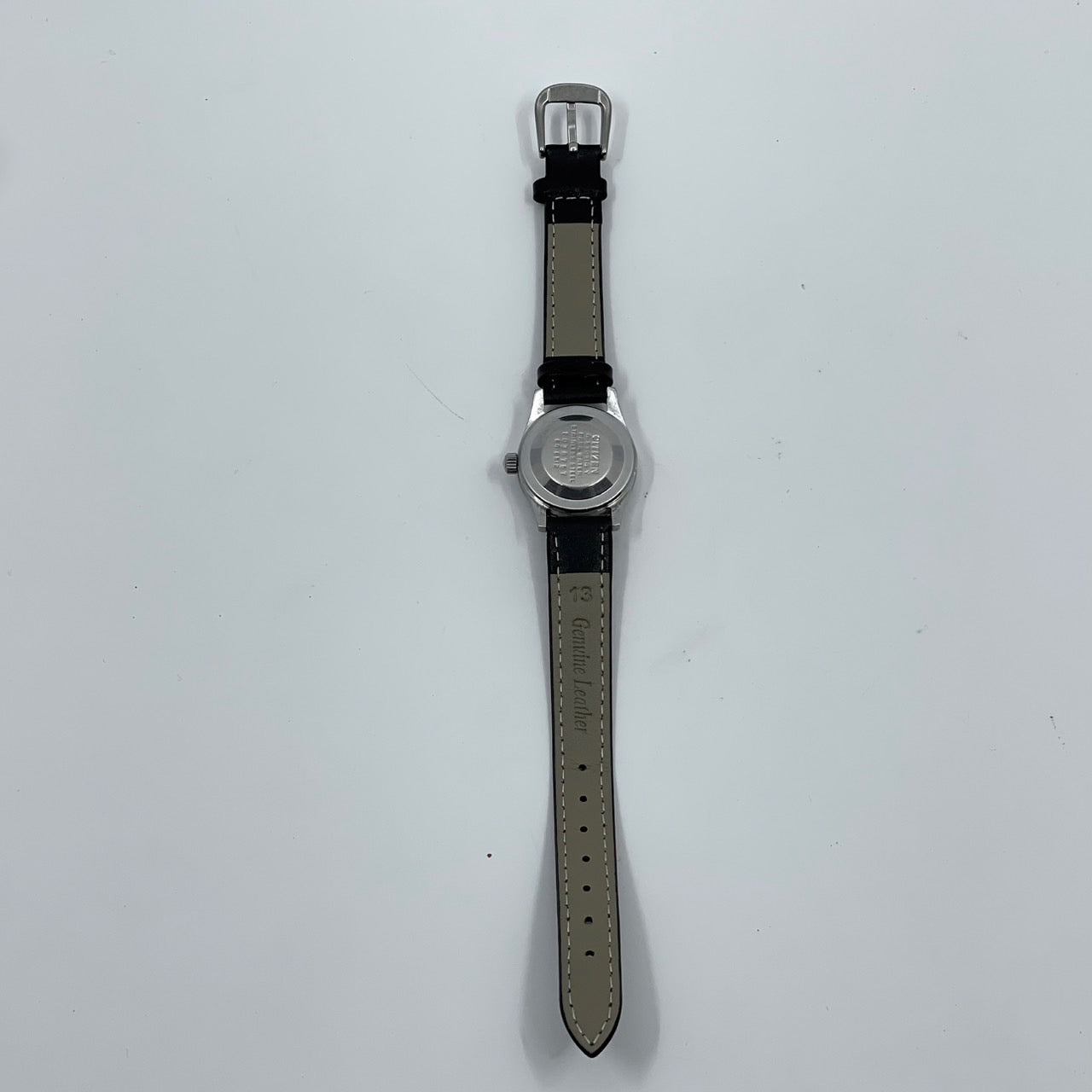 【デッドストック/稼働品】CITIZEN シチズン Date Star デイトスター レディース 腕時計 手巻き 17石 シルバー ブラックレザー ラウンド デイト 希少 昭和レトロ アンティーク ビンテージ クラシック エレガント ドレスウォッチ 新品ベルト交換済（社外品） G4