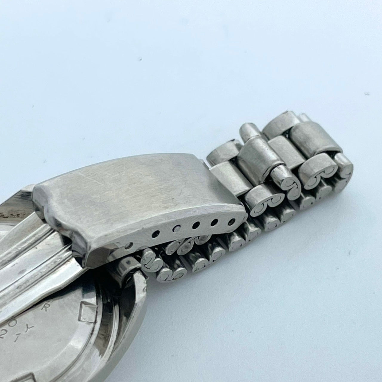 【稼働品】CITIZEN シチズン コスモスター デイト レディース 腕時計 自動巻き 19石 シルバー ブルー文字盤 トノー型 レトロ アンティーク ビンテージ クラシック エレガント ドレスウォッチ 希少モデル クリーニング済み G4