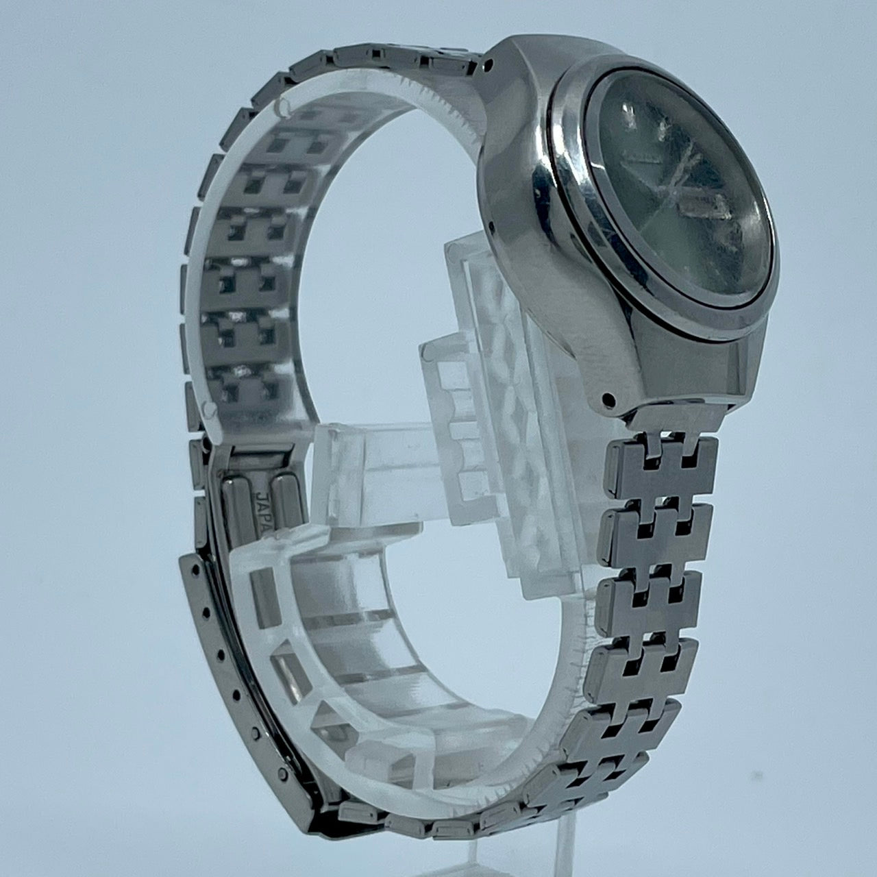 【稼働品】CITIZEN シチズン レディース 腕時計 4-661001 自動巻き グリーン文字盤 シルバー ラウンド デイデイト 曜日 日付表示 希少 アンティーク ビンテージ クラシック エレガント ドレスウォッチ クリーニング済み G4