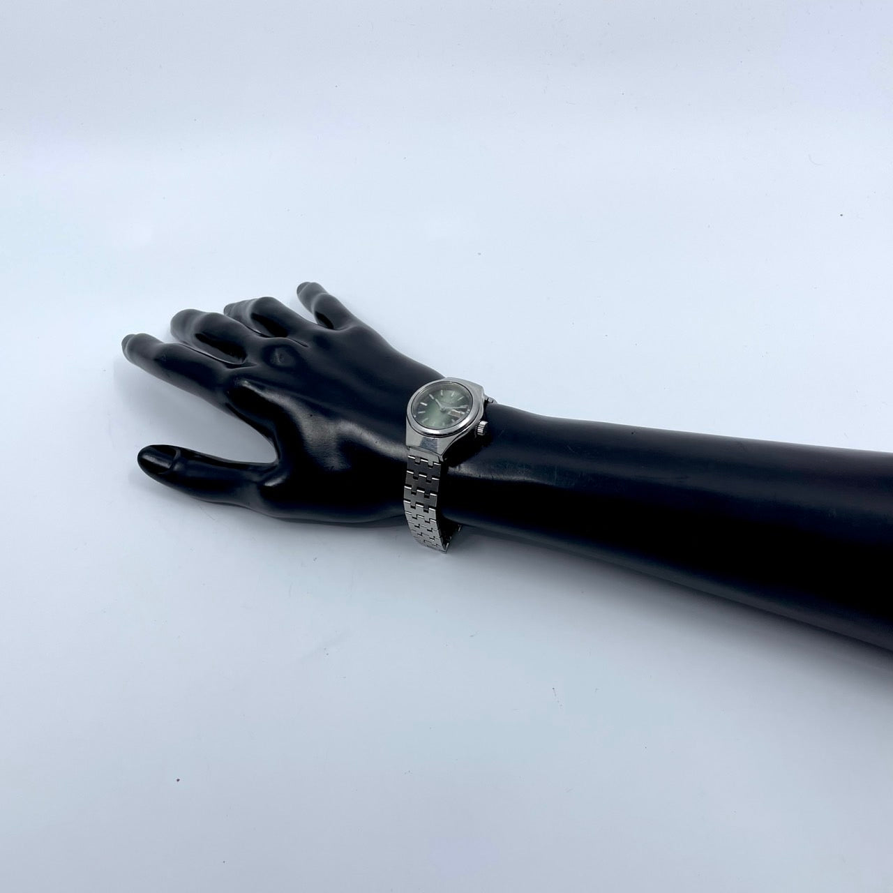 【稼働品】CITIZEN シチズン レディース 腕時計 4-661001 自動巻き グリーン文字盤 シルバー ラウンド デイデイト 曜日 日付表示 希少 アンティーク ビンテージ クラシック エレガント ドレスウォッチ クリーニング済み G4