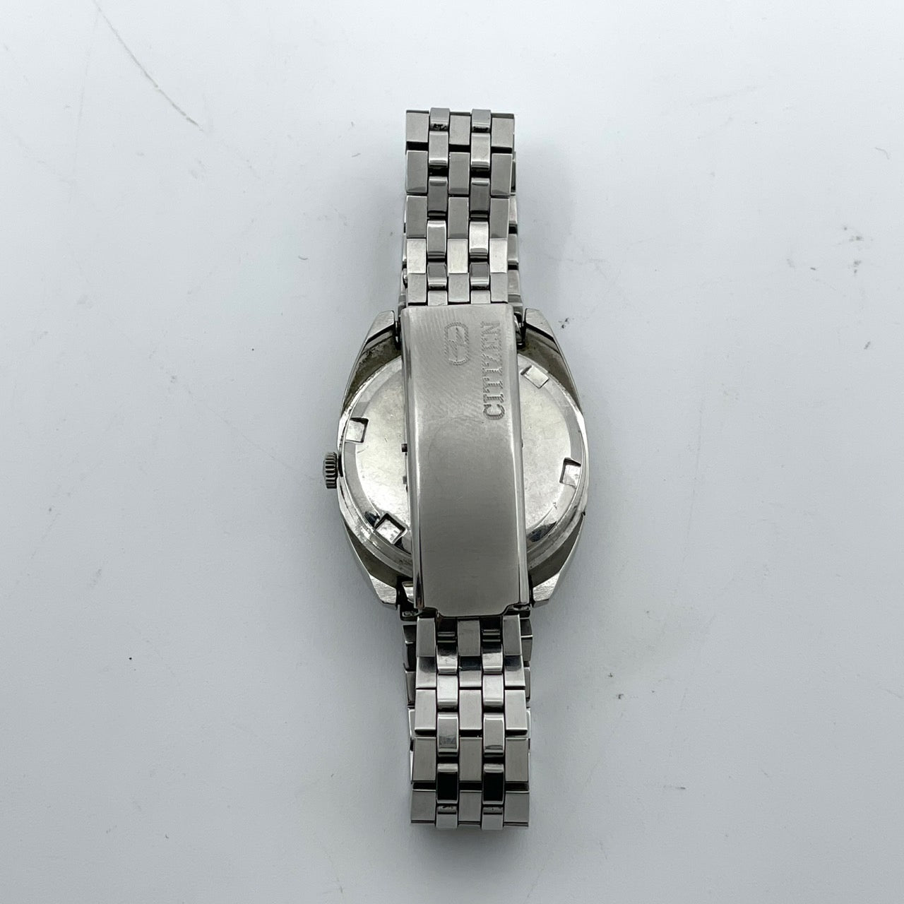 【稼働品】CITIZEN シチズン コスモトロン 電子時計 レディース 腕時計 グリーン文字盤 シルバー トノー型 希少 昭和レトロ アンティーク ビンテージ クラシック エレガント ドレスウォッチ クリーニング済み G4