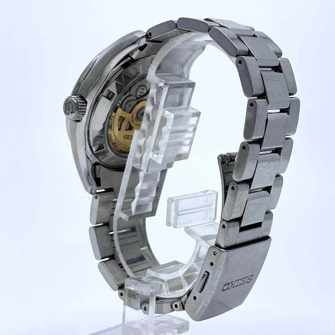 SEIKO セイコー プレサージュ メカニカル 4R38-00S0 メンズ 腕時計 自動巻き オープンハート スケルトン ブラック文字盤 シルバー ステンレススチール アナログ 裏スケ シースルーバック ドレスウォッチ ビジネス G4