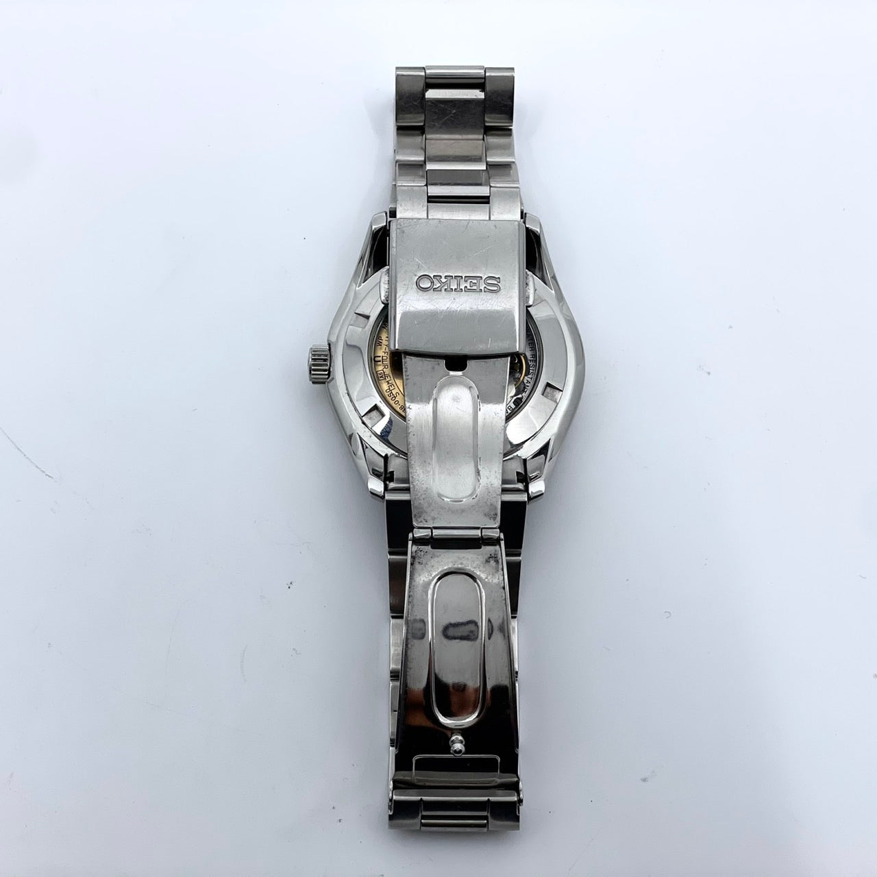 SEIKO セイコー プレサージュ メカニカル 4R38-00S0 メンズ 腕時計 自動巻き オープンハート スケルトン ブラック文字盤 シルバー ステンレススチール アナログ 裏スケ シースルーバック ドレスウォッチ ビジネス G4