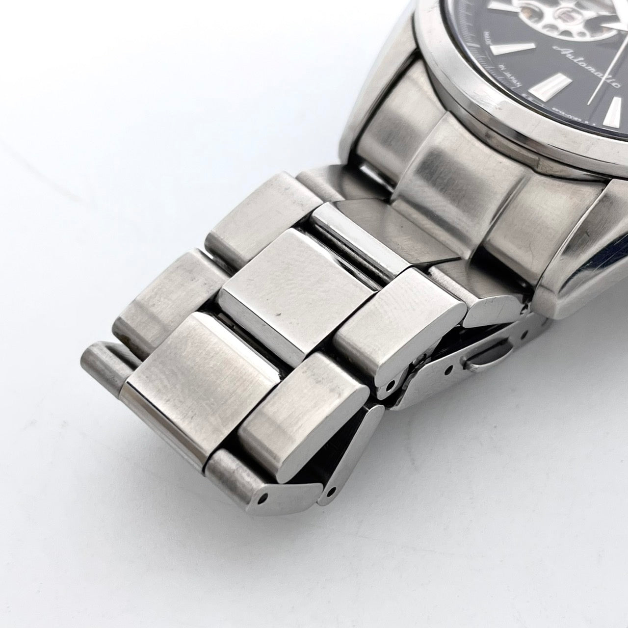 SEIKO セイコー プレサージュ メカニカル 4R38-00S0 メンズ 腕時計 自動巻き オープンハート スケルトン ブラック文字盤 シルバー ステンレススチール アナログ 裏スケ シースルーバック ドレスウォッチ ビジネス G4