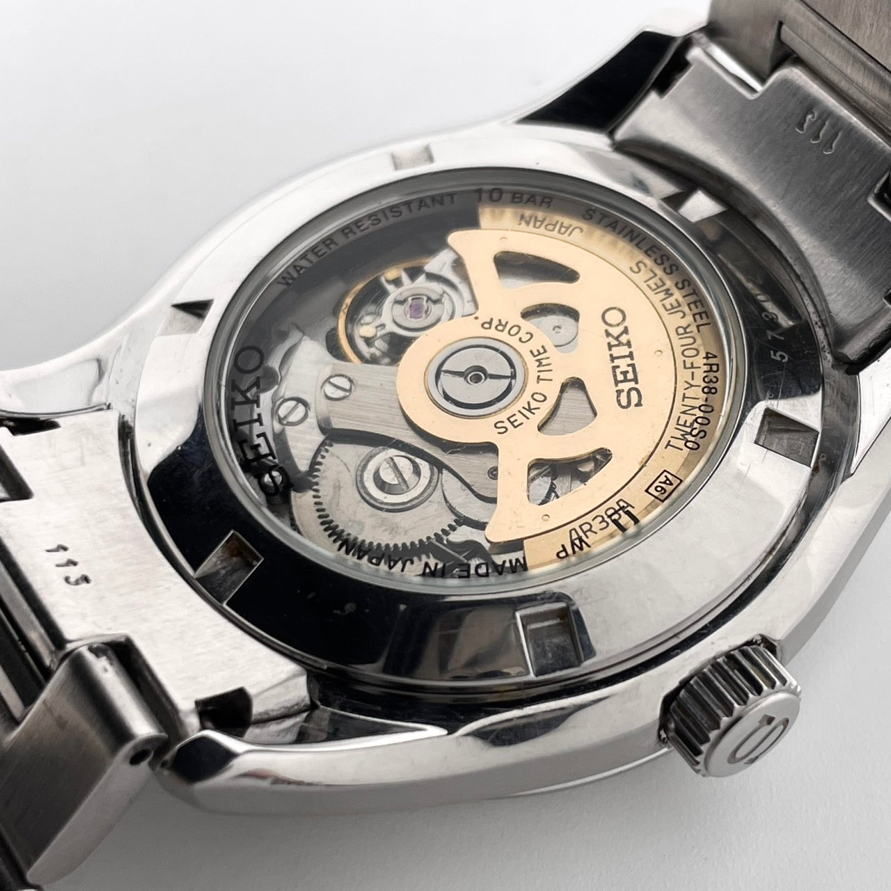 SEIKO セイコー プレサージュ メカニカル 4R38-00S0 メンズ 腕時計 自動巻き オープンハート スケルトン ブラック文字盤 シルバー ステンレススチール アナログ 裏スケ シースルーバック ドレスウォッチ ビジネス G4