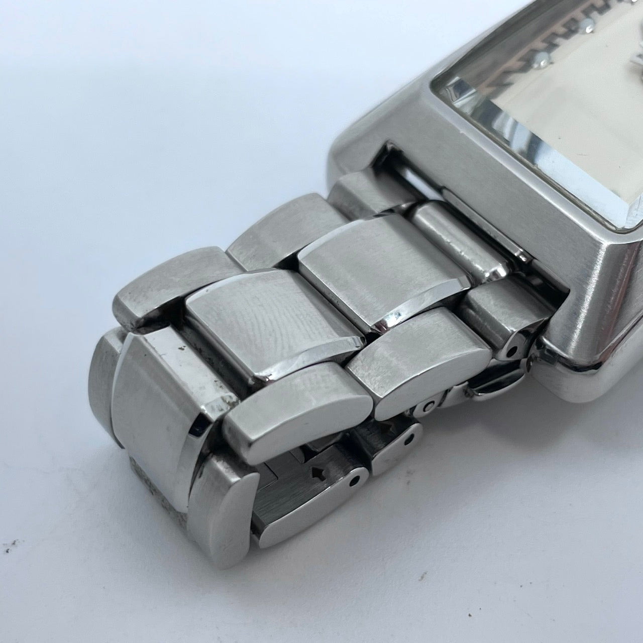 【電池交換済／稼働品】Paul Smith ポールスミス メンズ 腕時計 トノー シルバー アイボリー文字盤 クオーツ アナログ エレガント スタイリッシュ クラシック ビジネス カジュアル 人気モデル ユニークデザイン クリーニング済 G4