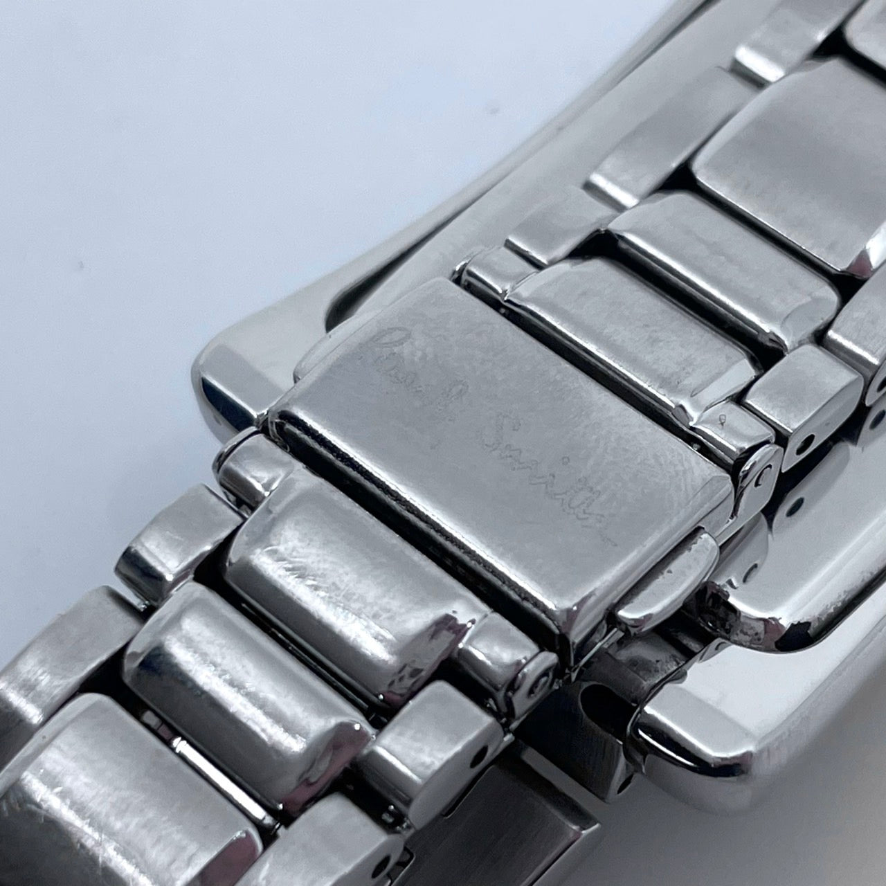 【電池交換済／稼働品】Paul Smith ポールスミス メンズ 腕時計 トノー シルバー アイボリー文字盤 クオーツ アナログ エレガント スタイリッシュ クラシック ビジネス カジュアル 人気モデル ユニークデザイン クリーニング済 G4