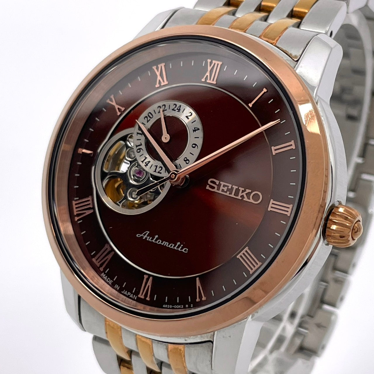 極美品 SEIKO セイコー プレサージュ クラシックコレクション SARY066 4R39-00M0 自動巻き メンズ腕時計 24石 オープンハート 稼働品 G4
