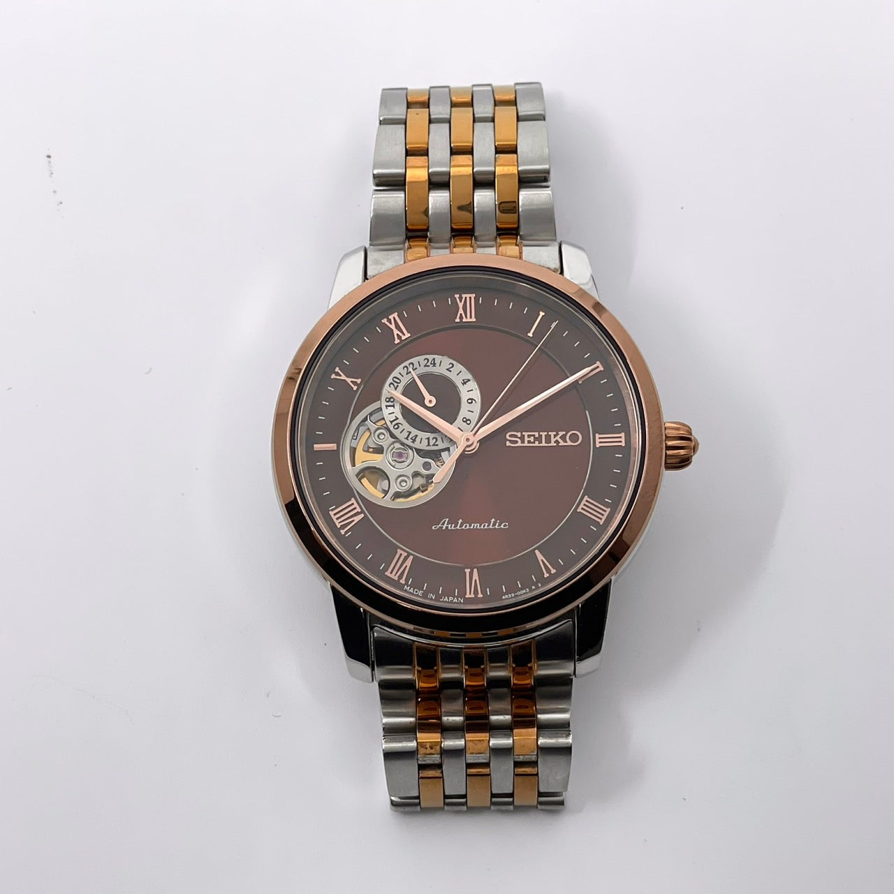 極美品 SEIKO セイコー プレサージュ クラシックコレクション SARY066 4R39-00M0 自動巻き メンズ腕時計 24石 オープンハート 稼働品 G4