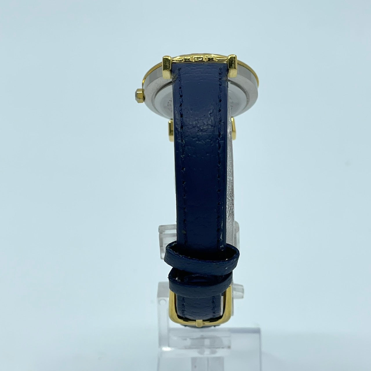 【電池交換済／稼働品】LA TOUR EIFFEL ラ・トゥール・エッフェル レディース 腕時計 ゴールド ブルーレザーベルト トリコロール ラウンド クオーツ アナログ エレガント クラシック ビンテージ ドレスウォッチ パリ フランス クリーニング済 G