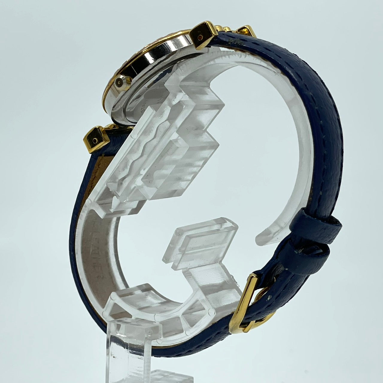 【電池交換済／稼働品】LA TOUR EIFFEL ラ・トゥール・エッフェル レディース 腕時計 ゴールド ブルーレザーベルト トリコロール ラウンド クオーツ アナログ エレガント クラシック ビンテージ ドレスウォッチ パリ フランス クリーニング済 G