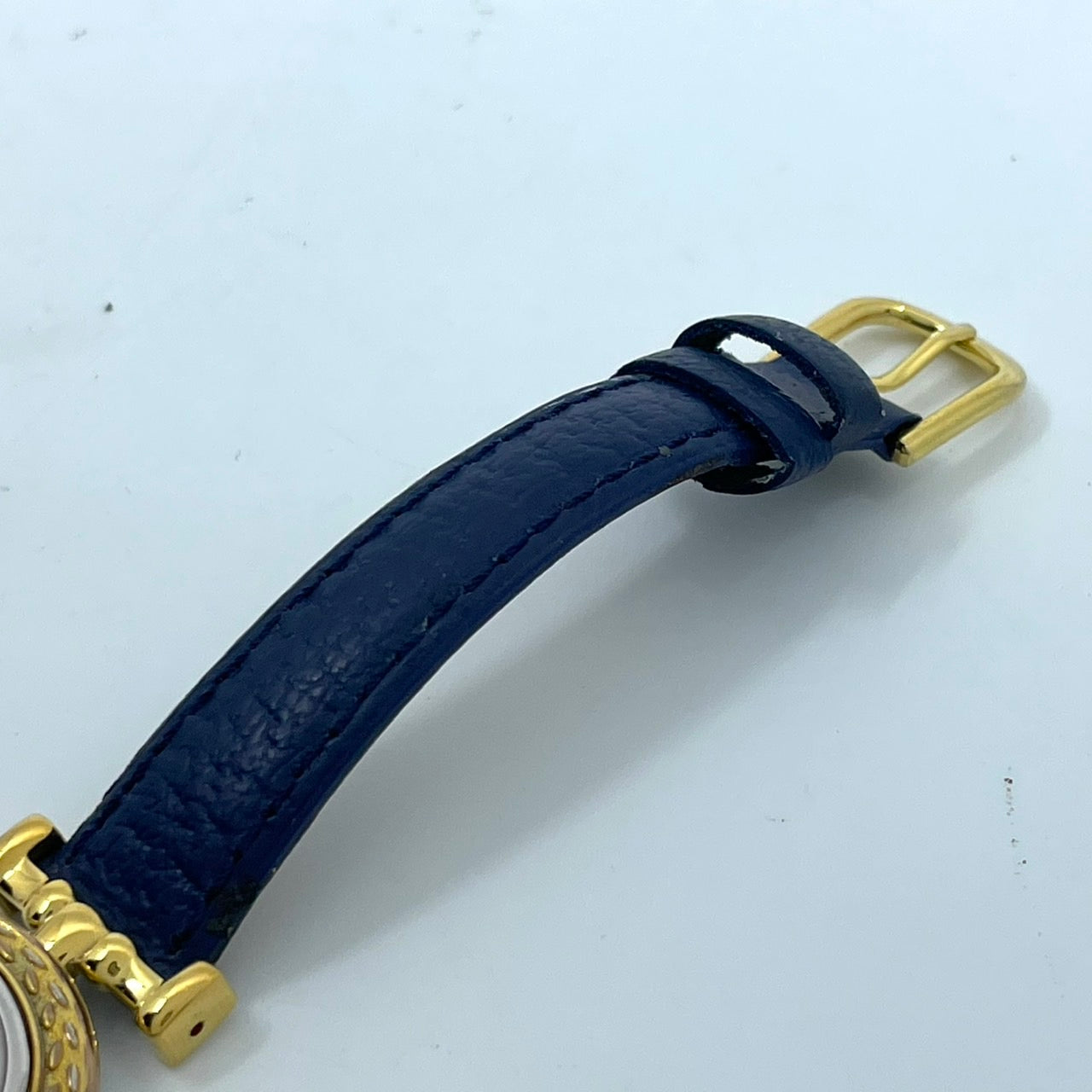 【電池交換済／稼働品】LA TOUR EIFFEL ラ・トゥール・エッフェル レディース 腕時計 ゴールド ブルーレザーベルト トリコロール ラウンド クオーツ アナログ エレガント クラシック ビンテージ ドレスウォッチ パリ フランス クリーニング済 G