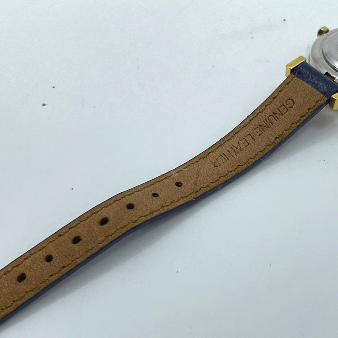 【電池交換済／稼働品】LA TOUR EIFFEL ラ・トゥール・エッフェル レディース 腕時計 ゴールド ブルーレザーベルト トリコロール ラウンド クオーツ アナログ エレガント クラシック ビンテージ ドレスウォッチ パリ フランス クリーニング済 G