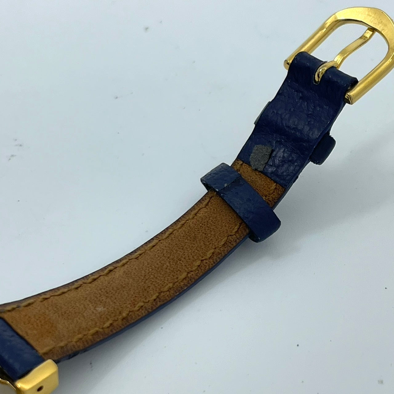 【電池交換済／稼働品】LA TOUR EIFFEL ラ・トゥール・エッフェル レディース 腕時計 ゴールド ブルーレザーベルト トリコロール ラウンド クオーツ アナログ エレガント クラシック ビンテージ ドレスウォッチ パリ フランス クリーニング済 G