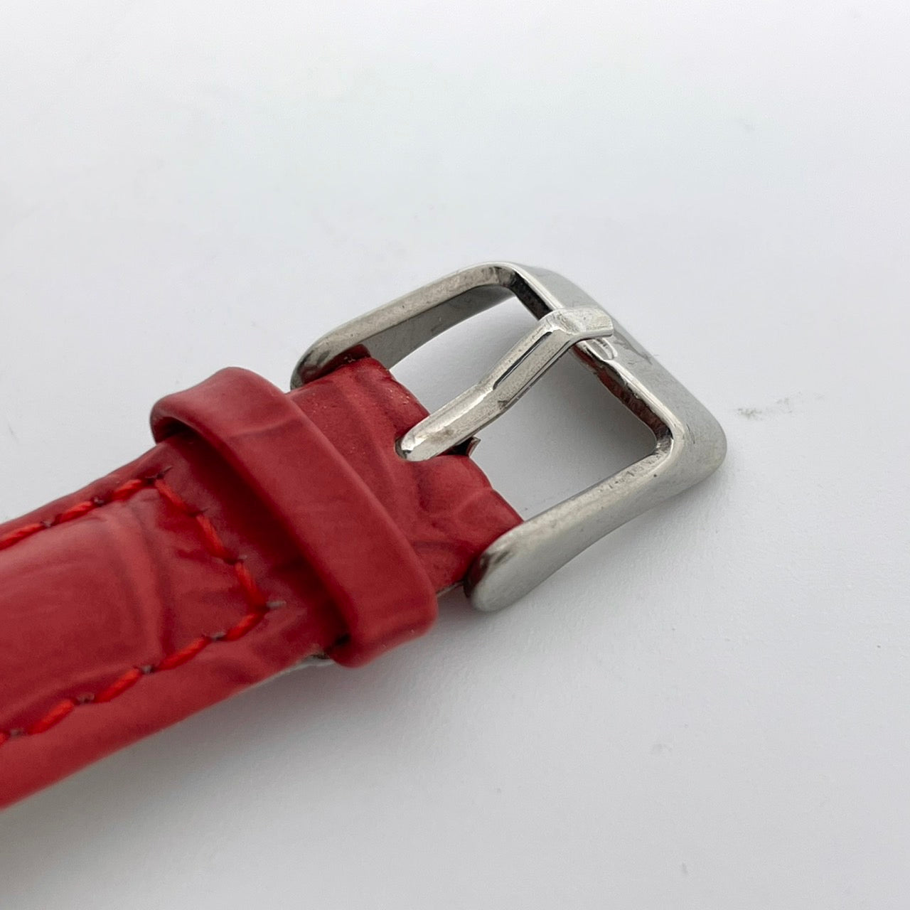 【電池交換済／稼働品】michel Jurdain SPORT ミッシェルジョルダン レディース 腕時計 ダイヤモンド SL-1000 トノー型 カラフルインデックス ポップデザイン レッドレザーベルト クオーツ アナログ エレガント 個性的 箱付き G