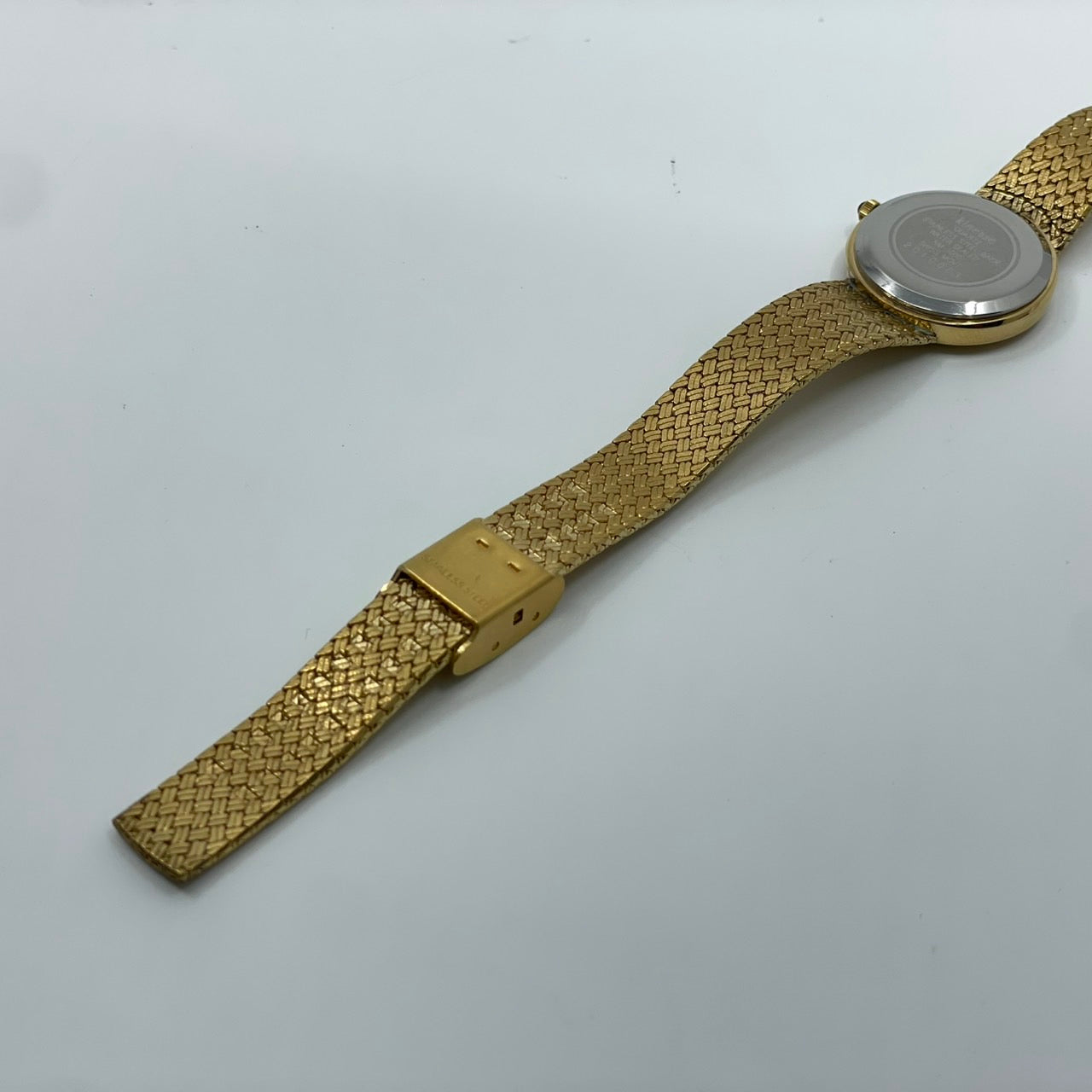 【電池交換済】Klaeuse クラウゼ レディース 腕時計 NM-1000 ゴールド メッシュベルト ドレスウォッチ エレガント ゴージャス 宝石インデックス ビンテージ クラシック スイス製ムーブメント クオーツ 箱付 G4