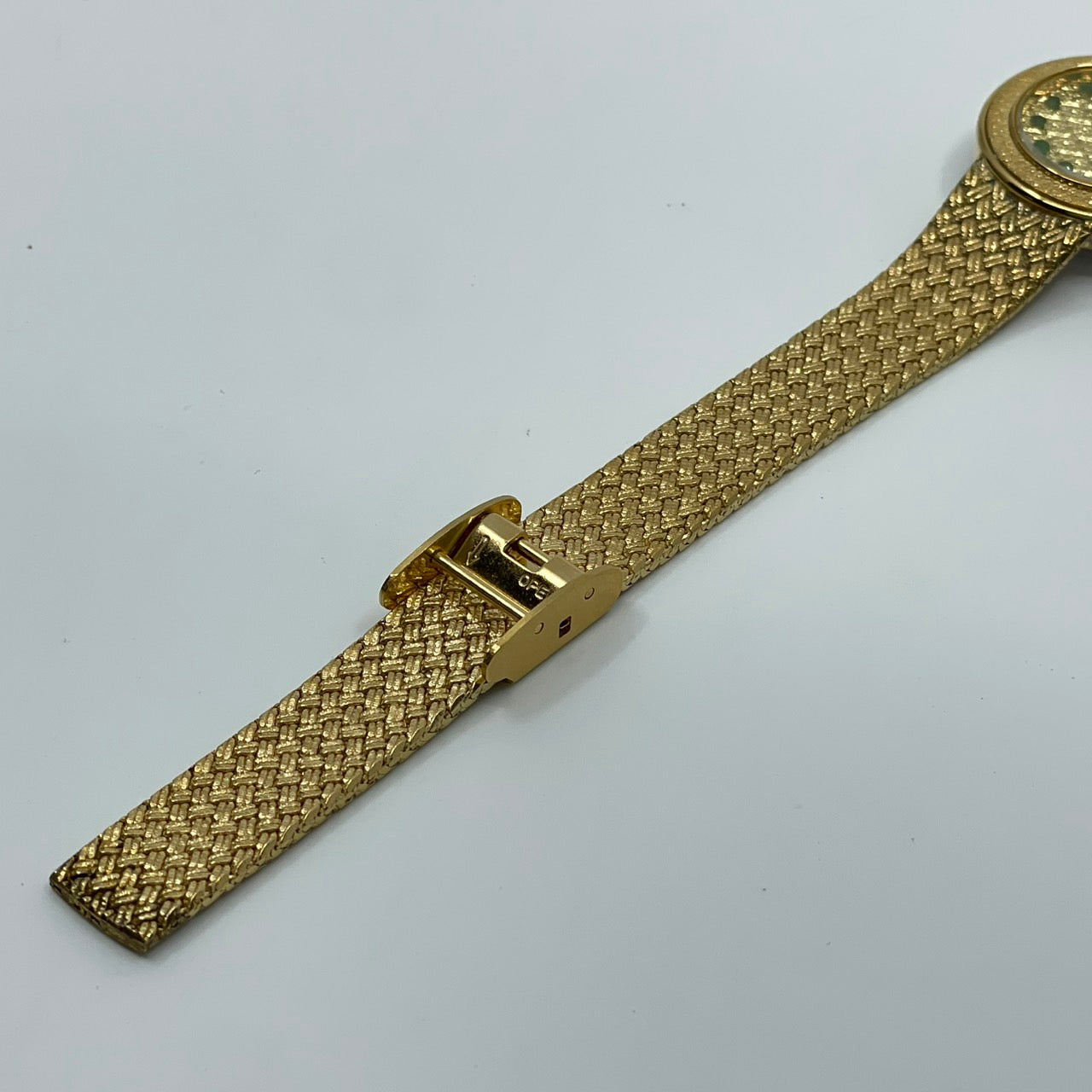 【電池交換済】Klaeuse クラウゼ レディース 腕時計 NM-1000 ゴールド メッシュベルト ドレスウォッチ エレガント ゴージャス 宝石インデックス ビンテージ クラシック スイス製ムーブメント クオーツ 箱付 G4