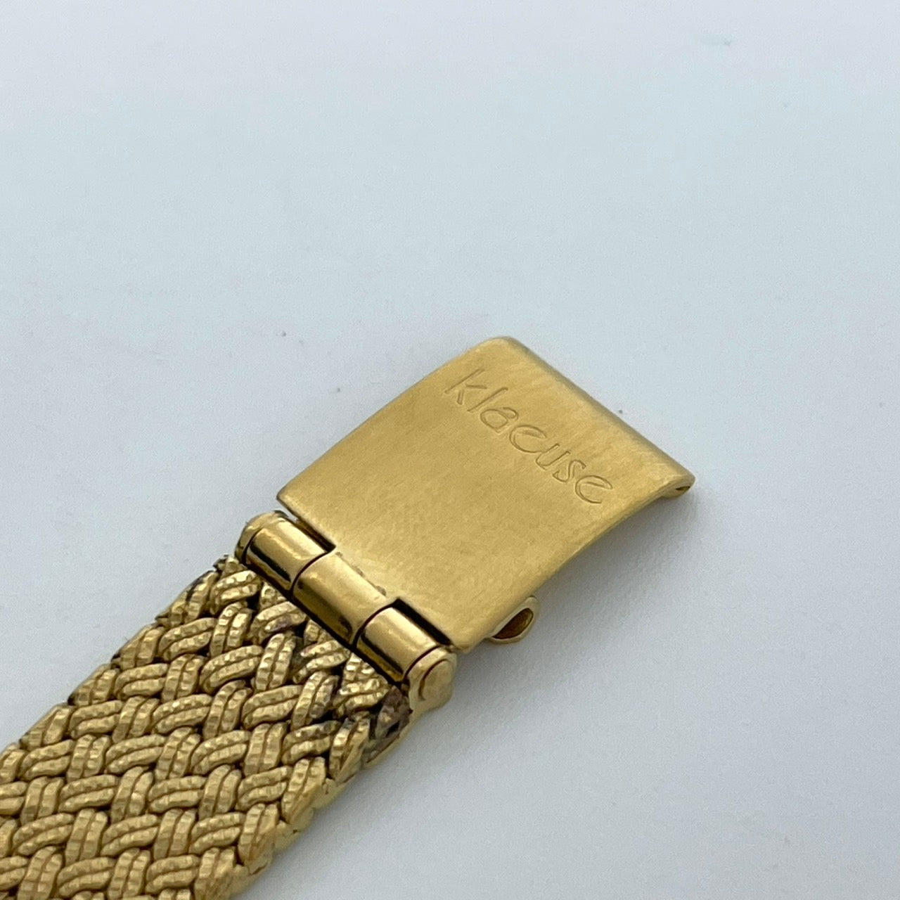 【電池交換済】Klaeuse クラウゼ レディース 腕時計 NM-1000 ゴールド メッシュベルト ドレスウォッチ エレガント ゴージャス 宝石インデックス ビンテージ クラシック スイス製ムーブメント クオーツ 箱付 G4