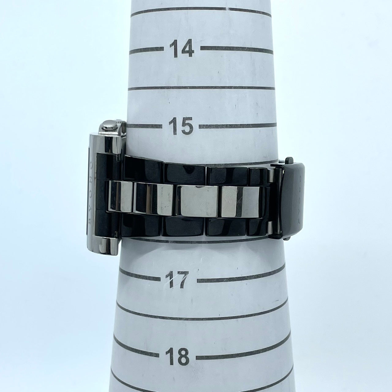 【電池交換済／稼働品】BVONO ボーノ ITALY メンズ 腕時計 クロノグラフ B-5530 スクエア シルバー ブラック コンビベルト クオーツ アナログ 多機能 モダンデザイン スタイリッシュ エレガント ビジネス ドレスウォッチ クリーニング済 G