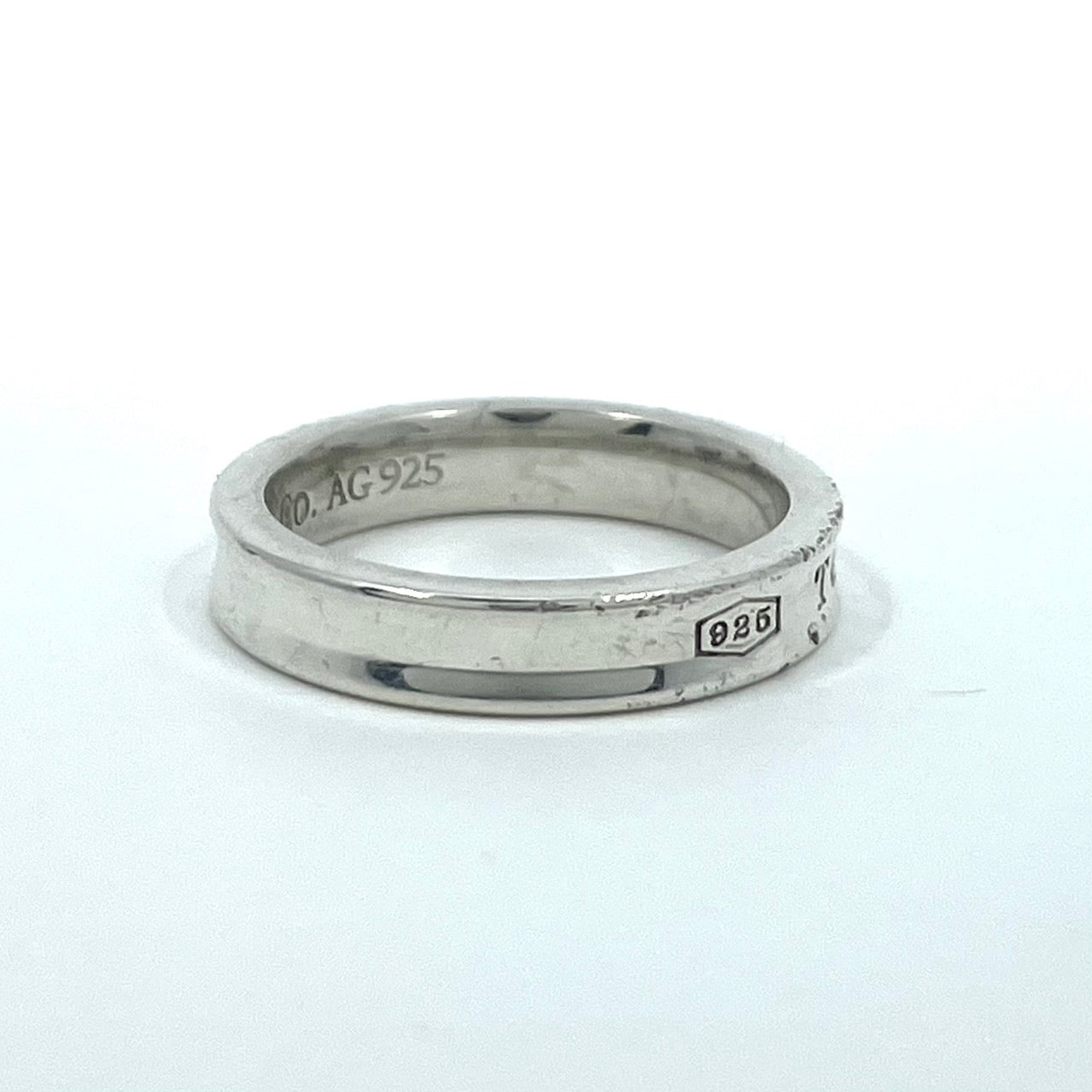 ティファニー TIFFANY&Co. 1837 シルバーリング Ag925 T&CO ロゴ刻印 シンプル ナローリング 11号 指輪 ユニセックス I1