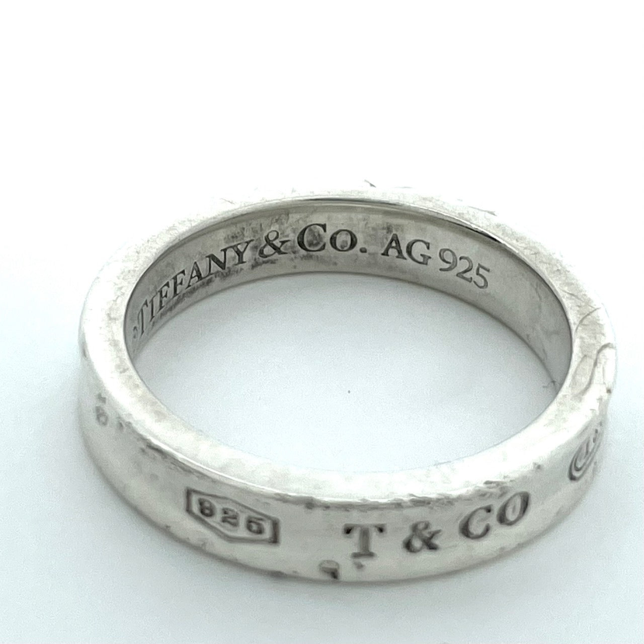 ティファニー TIFFANY&Co. 1837 シルバーリング Ag925 T&CO ロゴ刻印 シンプル ナローリング 11号 指輪 ユニセックス I1