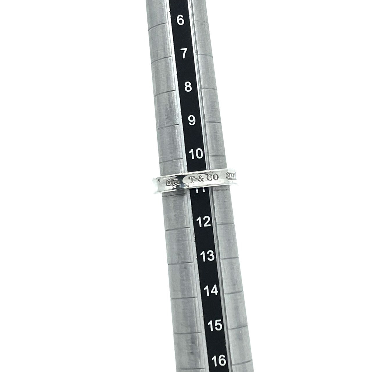 ティファニー TIFFANY&Co. 1837 シルバーリング Ag925 T&CO ロゴ刻印 シンプル ナローリング 11号 指輪 ユニセックス I1