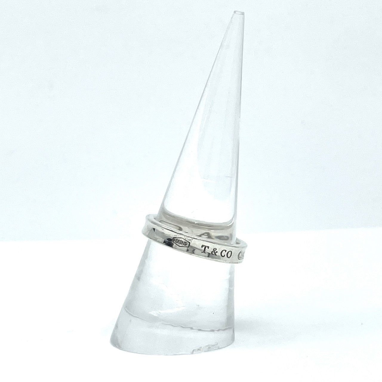 ティファニー TIFFANY&Co. 1837 シルバーリング ナローリング Ag925 指輪 15.5号 T&CO ロゴ刻印 シンプル レディース I1