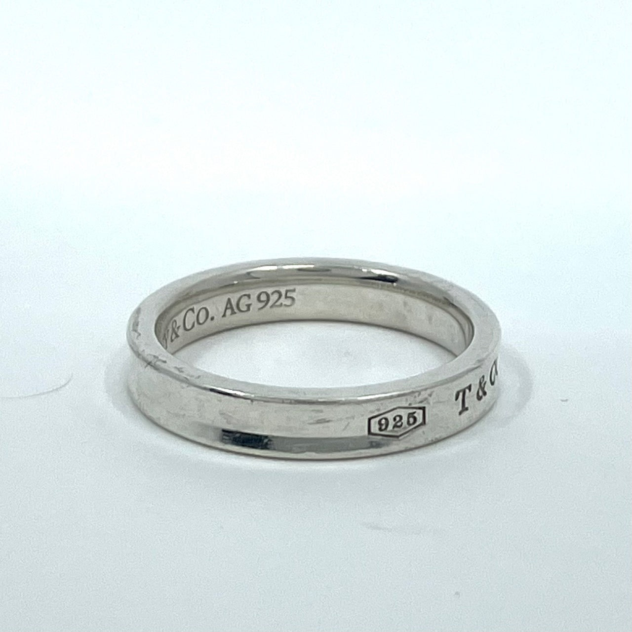 ティファニー TIFFANY&Co. 1837 シルバーリング ナローリング Ag925 指輪 15.5号 T&CO ロゴ刻印 シンプル レディース I1