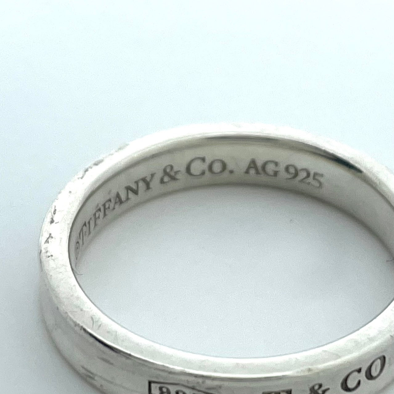 ティファニー TIFFANY&Co. 1837 シルバーリング ナローリング Ag925 指輪 15.5号 T&CO ロゴ刻印 シンプル レディース I1