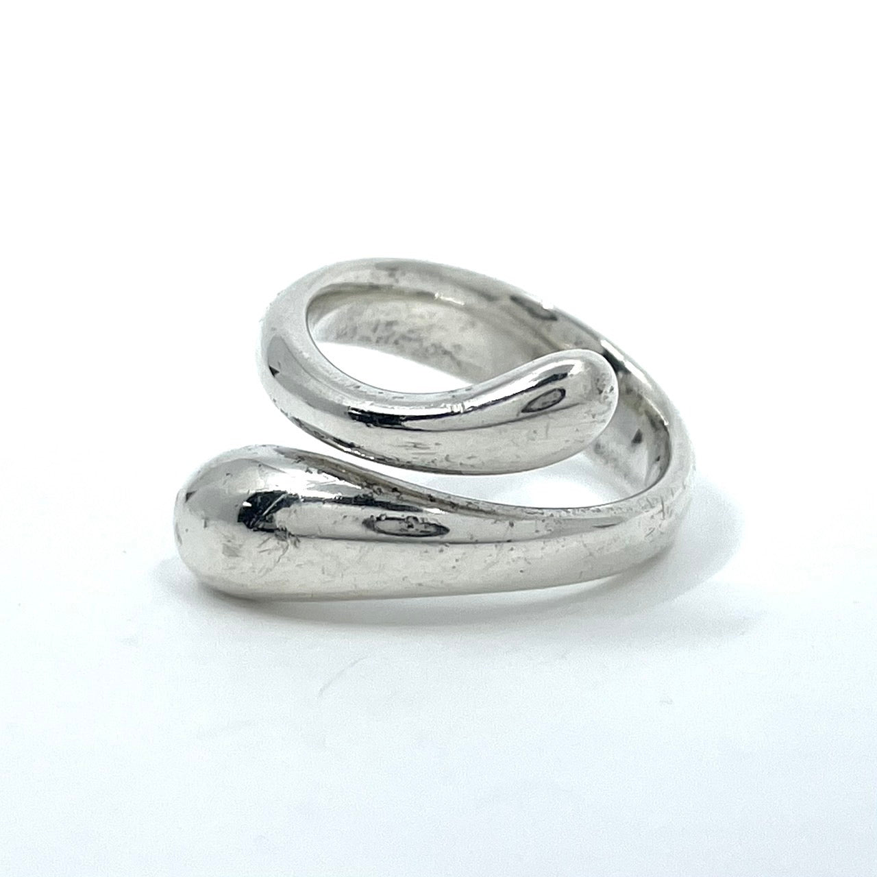 ティファニー TIFFANY&Co. シルバーリング Ag925 オープンデザイン ティアドロップ 曲線フォルム 指輪 13号 ユニセックス I1