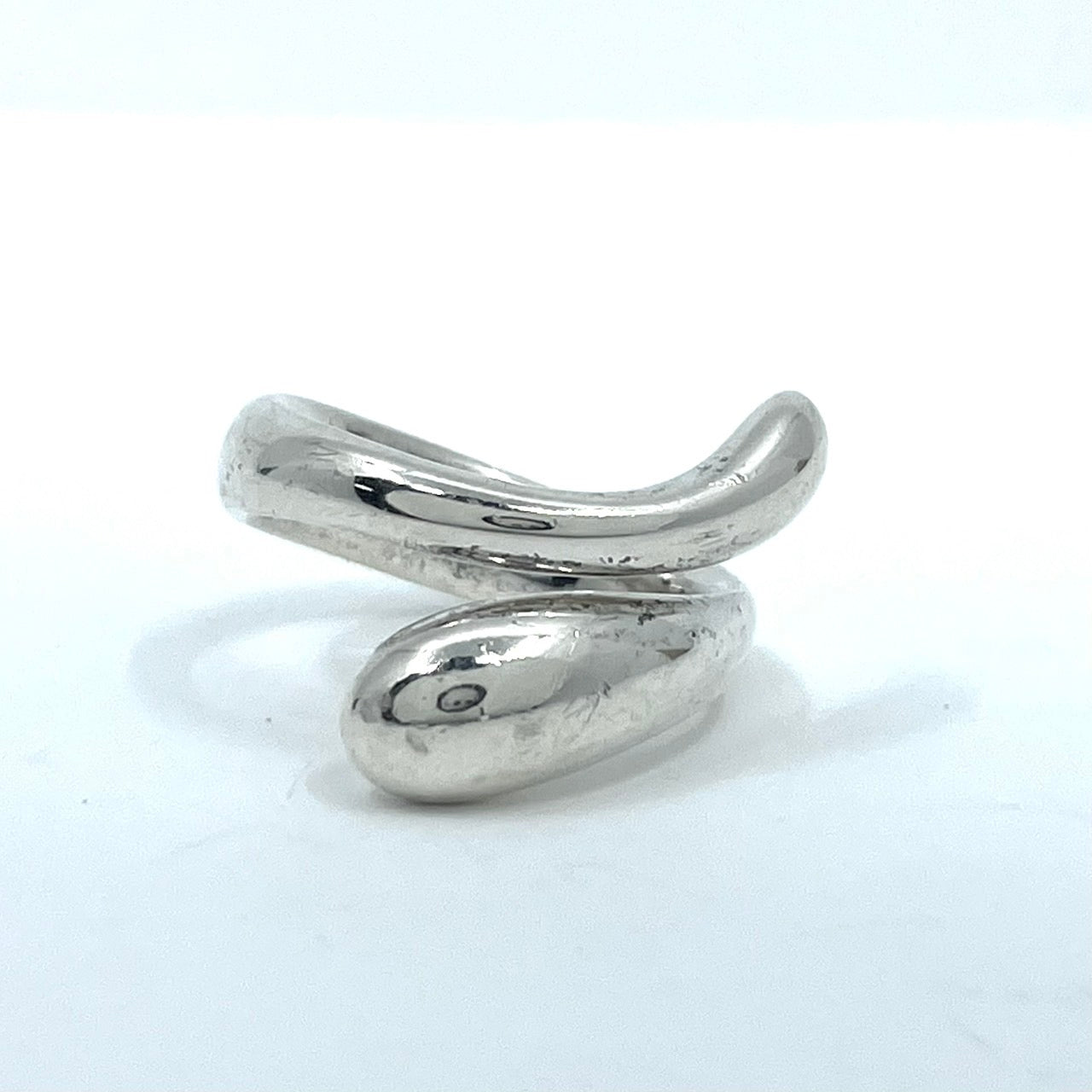 ティファニー TIFFANY&Co. シルバーリング Ag925 オープンデザイン ティアドロップ 曲線フォルム 指輪 13号 ユニセックス I1