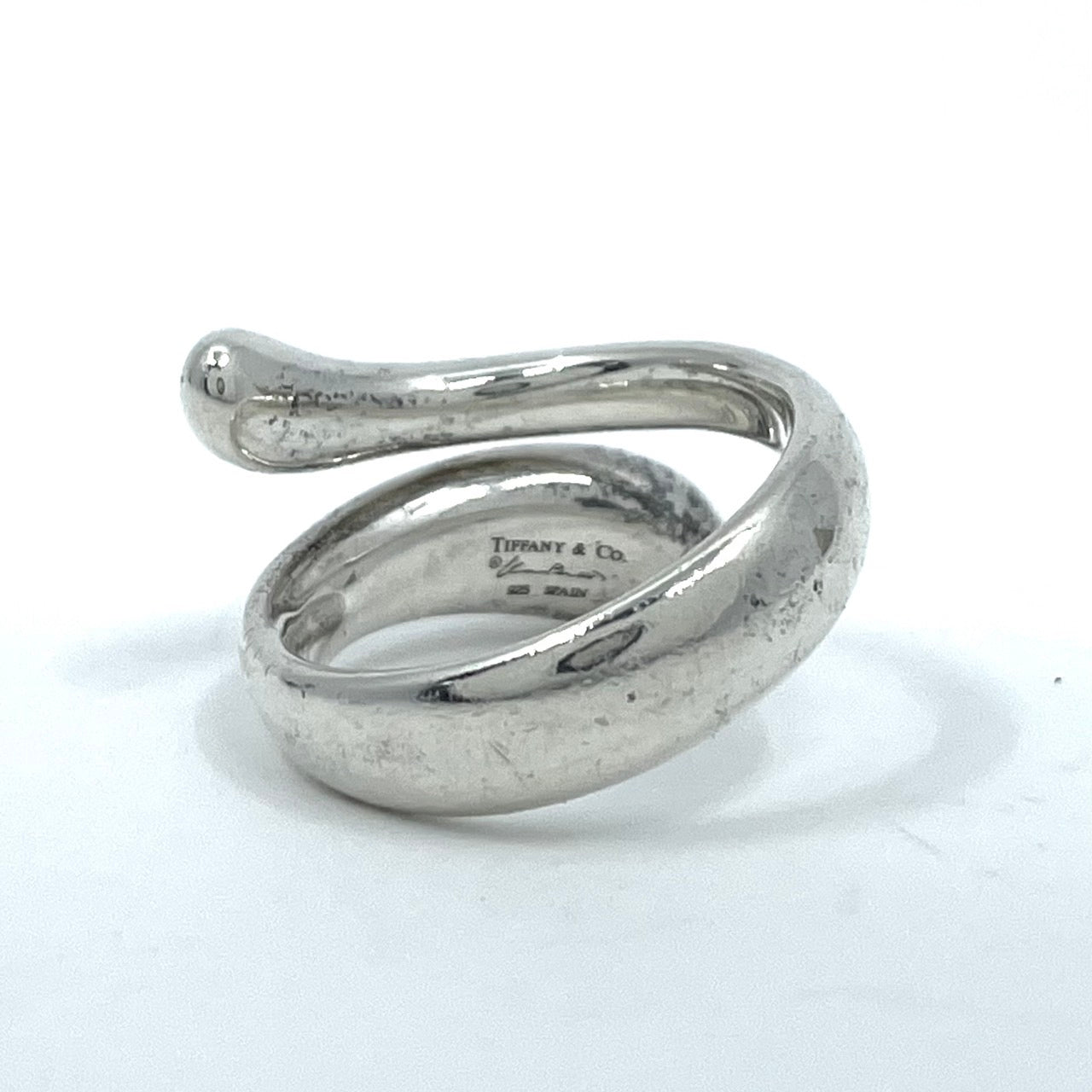 ティファニー TIFFANY&Co. シルバーリング Ag925 オープンデザイン ティアドロップ 曲線フォルム 指輪 13号 ユニセックス I1