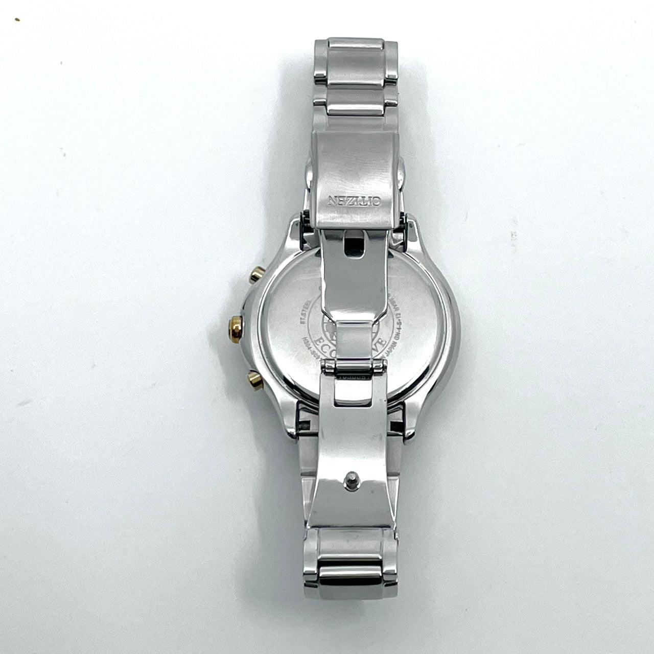 【稼働品】CITIZEN シチズン レディース 腕時計 エコドライブ クロノグラフ H504-S091721 ソーラー シルバー 多機能 デイト表示 サファイアガラス エレガント ビジネス スタイリッシュ 人気モデル クリーニング済み G6