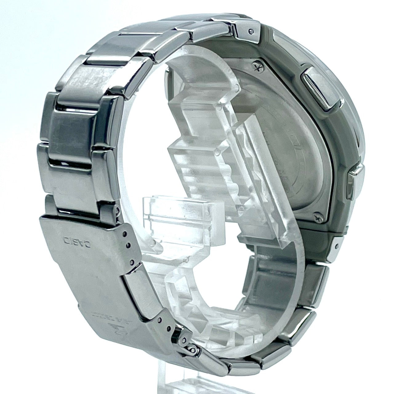 【稼働品】CASIO wave ceptor カシオ ウェーブセプター メンズ 腕時計 WVQ-M410 電波ソーラー クロノグラフ ネイビー シルバー 多機能 ワールドタイム MULTI BAND 6 ビジネス カジュアル アナログ クリーニング済 G6