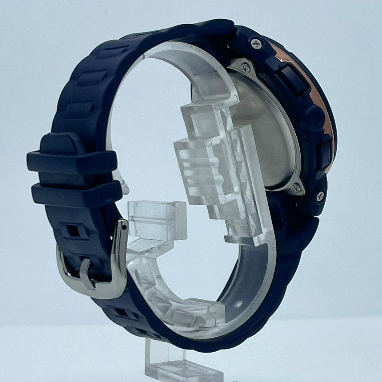 【電池交換済／稼働品】CASIO Baby-G カシオ ベビーG レディース 腕時計 BGA-150PG ネイビー ローズゴールド アナデジ 耐衝撃構造 10気圧防水 ワールドタイム アラーム ストップウォッチ カジュアル スポーティ クリーニング済 G6