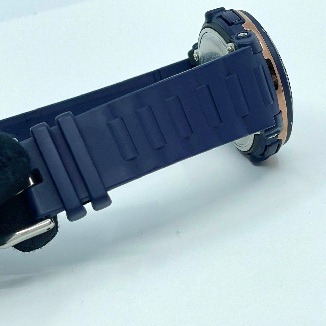 【電池交換済／稼働品】CASIO Baby-G カシオ ベビーG レディース 腕時計 BGA-150PG ネイビー ローズゴールド アナデジ 耐衝撃構造 10気圧防水 ワールドタイム アラーム ストップウォッチ カジュアル スポーティ クリーニング済 G6