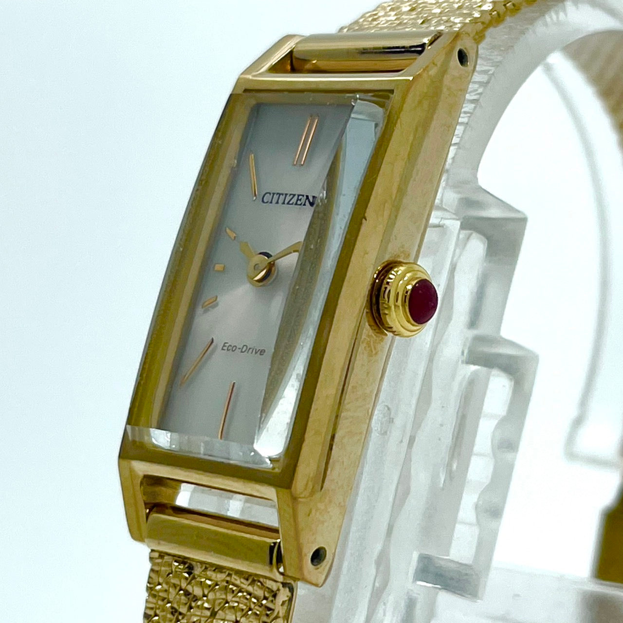 【稼働品】 citizen シチズン Kii: キー 腕時計 EG7043-50W レディース エコドライブ ソーラー ゴールド レクタンギュラー スクエア メッシュベルト クラシック アンティーク ドレスウォッチ ビジネス フェミニン クリーニング済 G6