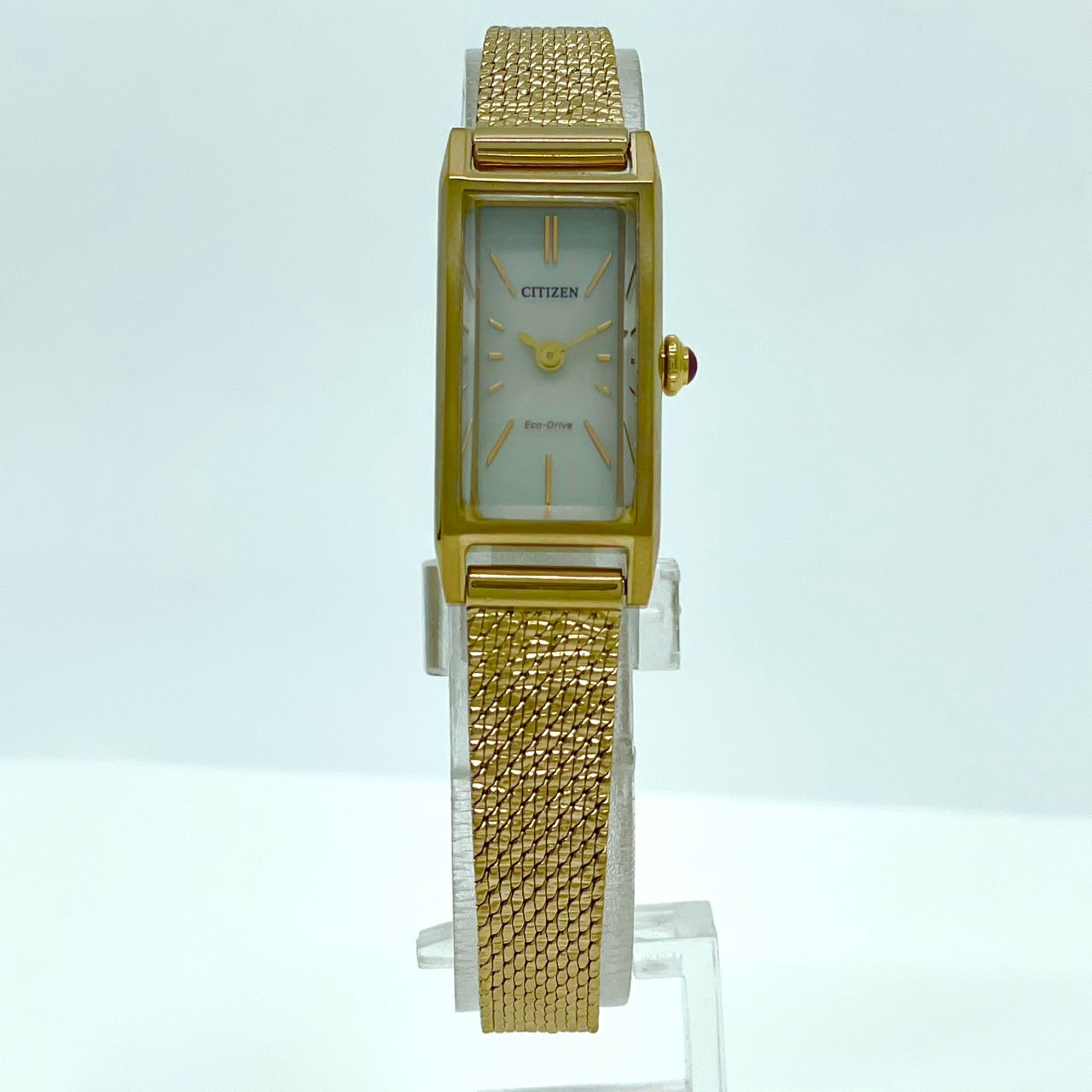 【稼働品】 citizen シチズン Kii: キー 腕時計 EG7043-50W レディース エコドライブ ソーラー ゴールド レクタンギュラー スクエア メッシュベルト クラシック アンティーク ドレスウォッチ ビジネス フェミニン クリーニング済 G6