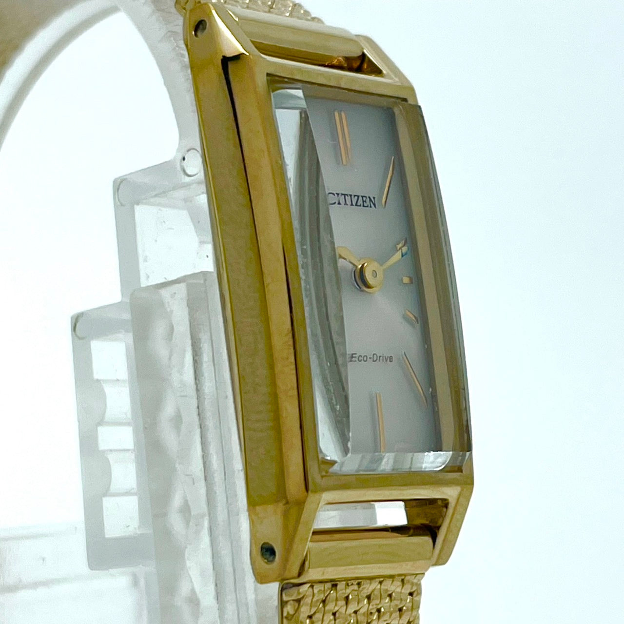 【稼働品】 citizen シチズン Kii: キー 腕時計 EG7043-50W レディース エコドライブ ソーラー ゴールド レクタンギュラー スクエア メッシュベルト クラシック アンティーク ドレスウォッチ ビジネス フェミニン クリーニング済 G6