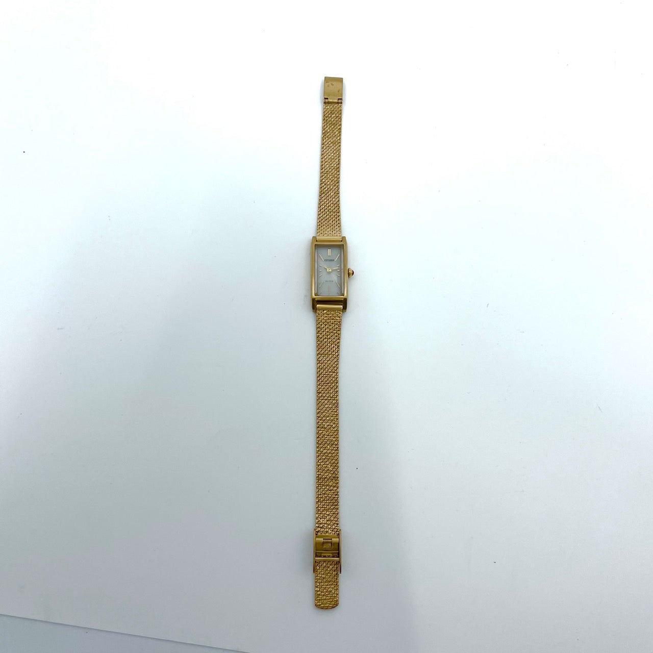 【稼働品】 citizen シチズン Kii: キー 腕時計 EG7043-50W レディース エコドライブ ソーラー ゴールド レクタンギュラー スクエア メッシュベルト クラシック アンティーク ドレスウォッチ ビジネス フェミニン クリーニング済 G6