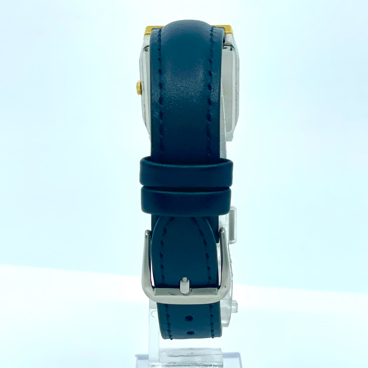 【極美品/新品ベルト/電池交換済/稼働品】SEIKO セイコー メンズ 腕時計 5P31-5000 スクエア ゴールド文字盤 シルバー クオーツ アナログ ビンテージ クラシック ドレスウォッチ エレガント ビジネス シンプル クリーニング済 G6