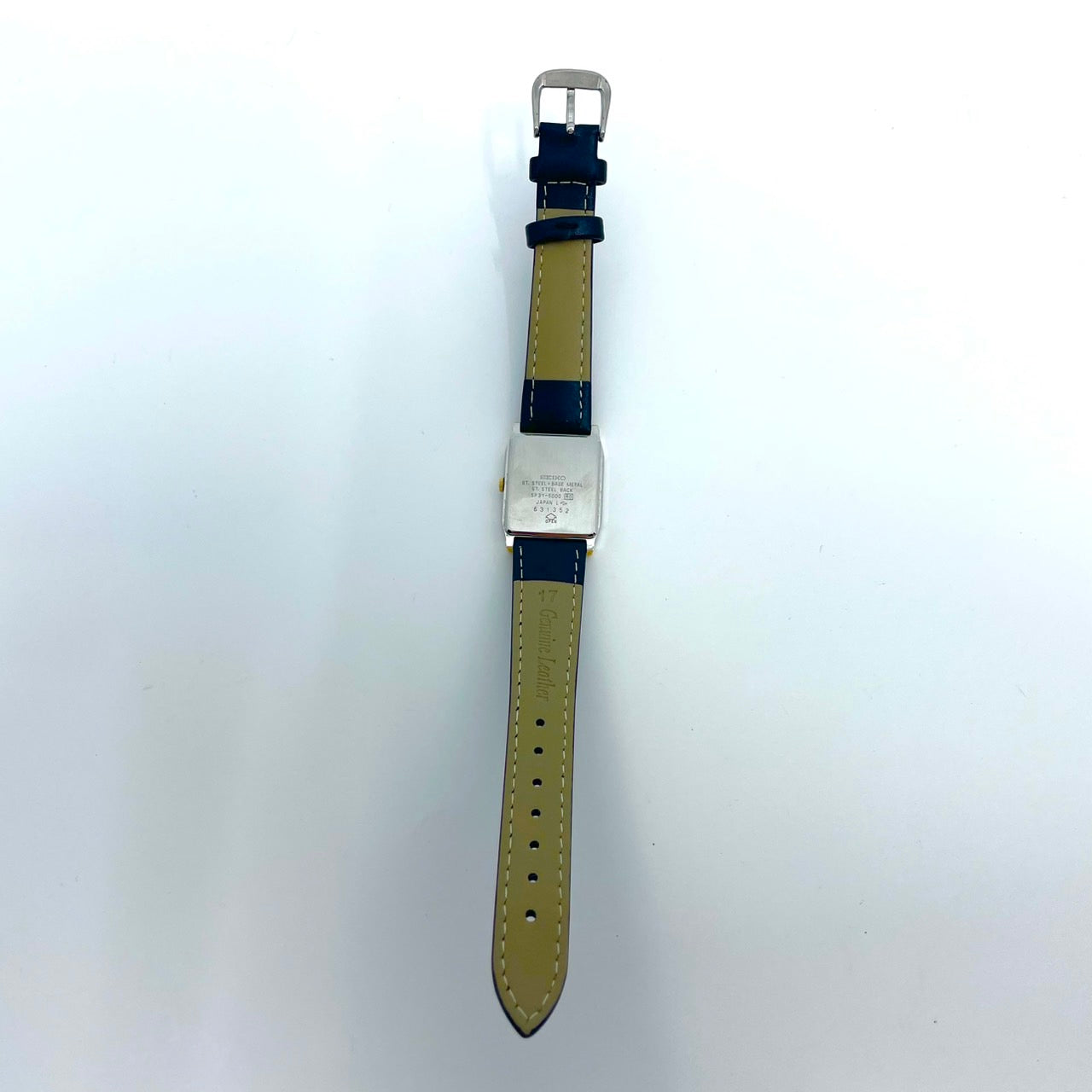 【極美品/新品ベルト/電池交換済/稼働品】SEIKO セイコー メンズ 腕時計 5P31-5000 スクエア ゴールド文字盤 シルバー クオーツ アナログ ビンテージ クラシック ドレスウォッチ エレガント ビジネス シンプル クリーニング済 G6