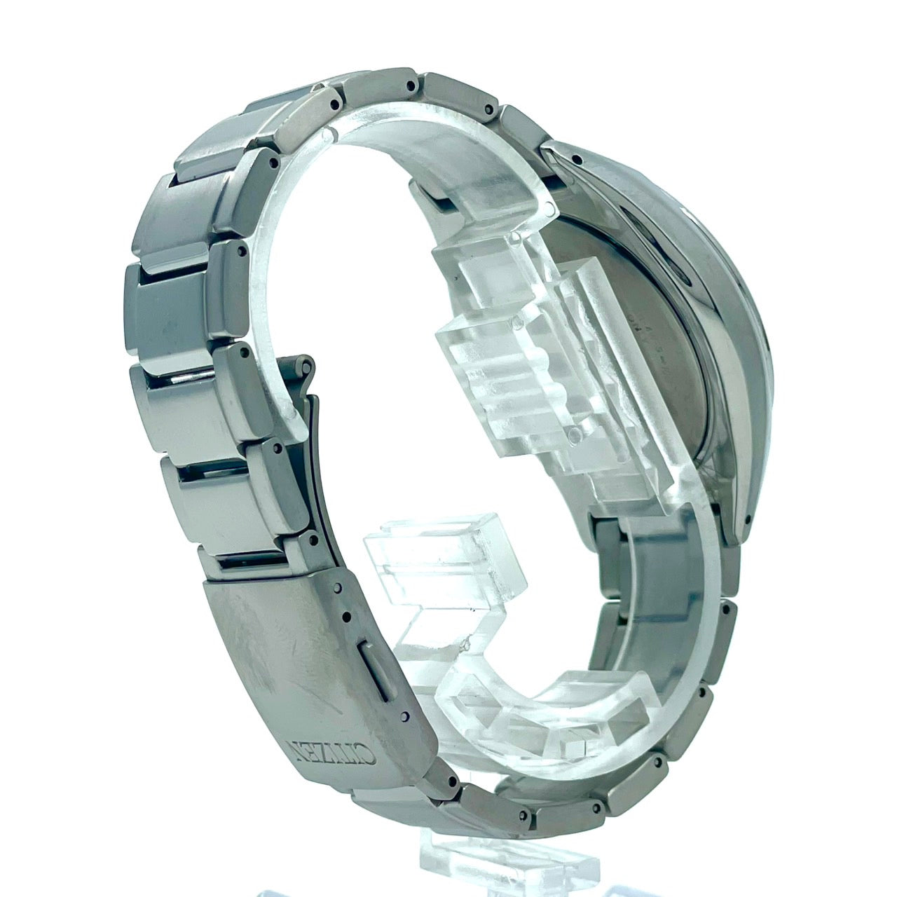 【稼働品】CITIZEN シチズン メンズ 腕時計 エコドライブ 電波ソーラー H149-S118921 ワールドタイム ネイビー文字盤 シルバー 多機能 ビジネス スタイリッシュ アナログ 10気圧防水 パーペチュアルカレンダー クリーニング済 G6