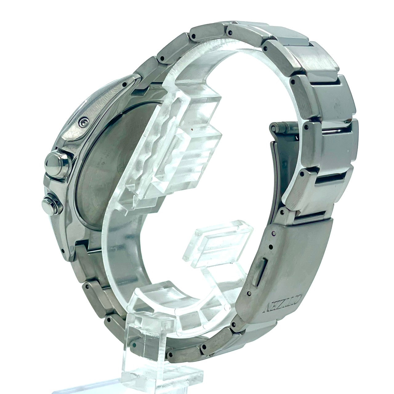 【稼働品】CITIZEN シチズン メンズ 腕時計 エコドライブ 電波ソーラー H149-S118921 ワールドタイム ネイビー文字盤 シルバー 多機能 ビジネス スタイリッシュ アナログ 10気圧防水 パーペチュアルカレンダー クリーニング済 G6