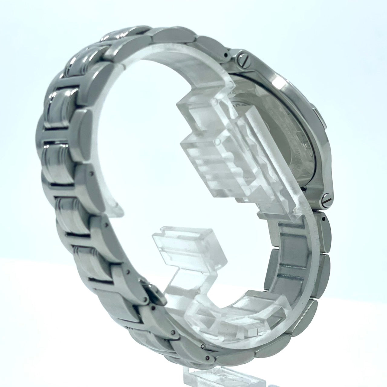 【電池交換済/稼働品】GUCCI グッチ 9040M メンズ 腕時計 シルバー ブラック文字盤 デイト表示 ラウンド Gロゴベゼル クオーツ アナログ スイス製 エレガント クラシック ビジネス ドレスウォッチ クリーニング済 G6 ヴィンテージ