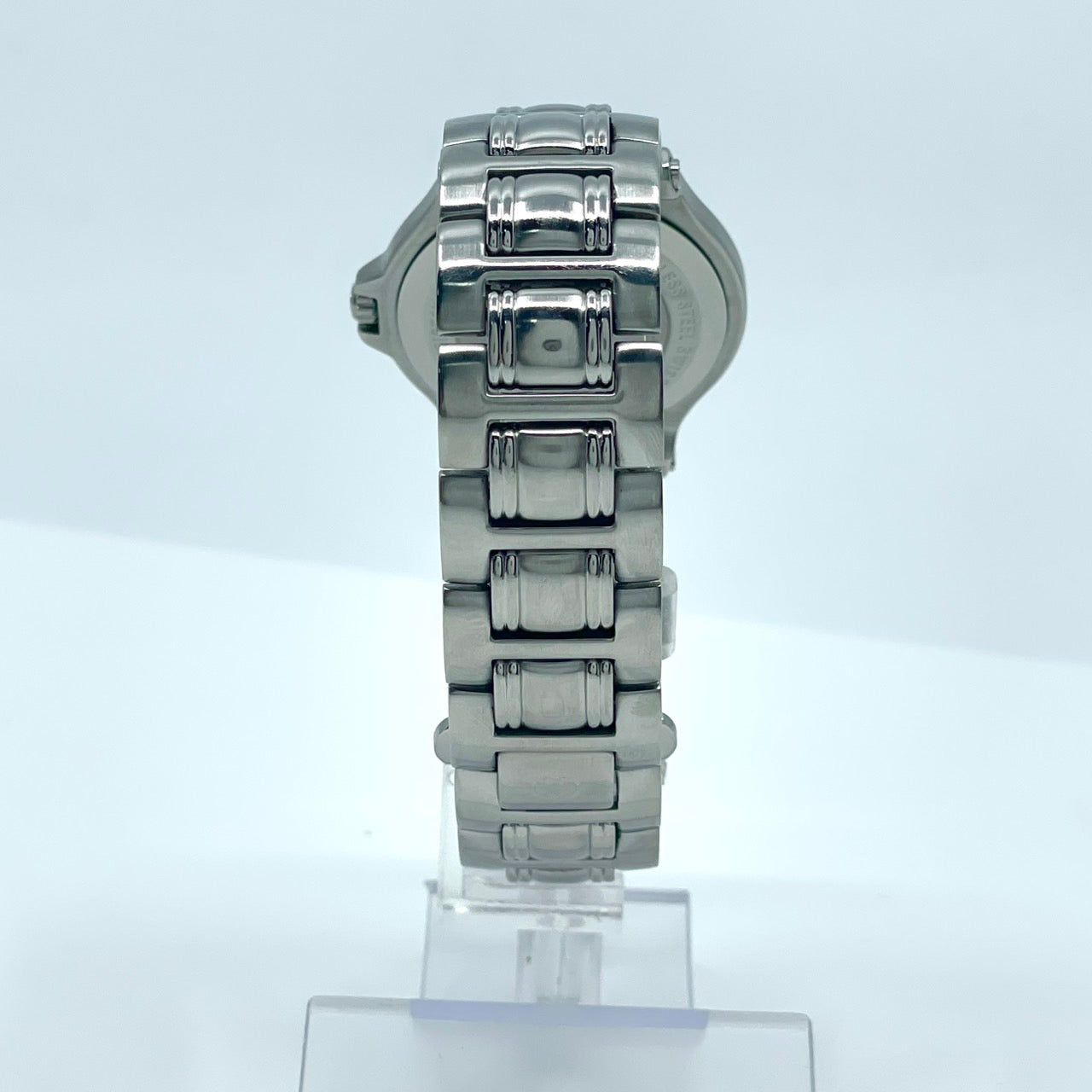 【電池交換済/稼働品】GUCCI グッチ 9040M メンズ 腕時計 シルバー ブラック文字盤 デイト表示 ラウンド Gロゴベゼル クオーツ アナログ スイス製 エレガント クラシック ビジネス ドレスウォッチ クリーニング済 G6 ヴィンテージ