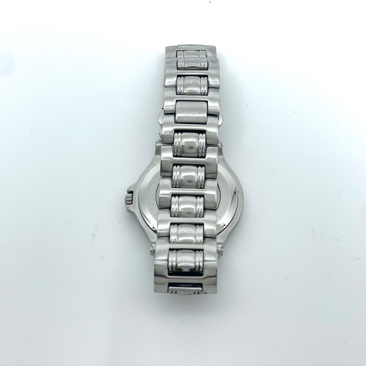 【電池交換済/稼働品】GUCCI グッチ 9040M メンズ 腕時計 シルバー ブラック文字盤 デイト表示 ラウンド Gロゴベゼル クオーツ アナログ スイス製 エレガント クラシック ビジネス ドレスウォッチ クリーニング済 G6 ヴィンテージ