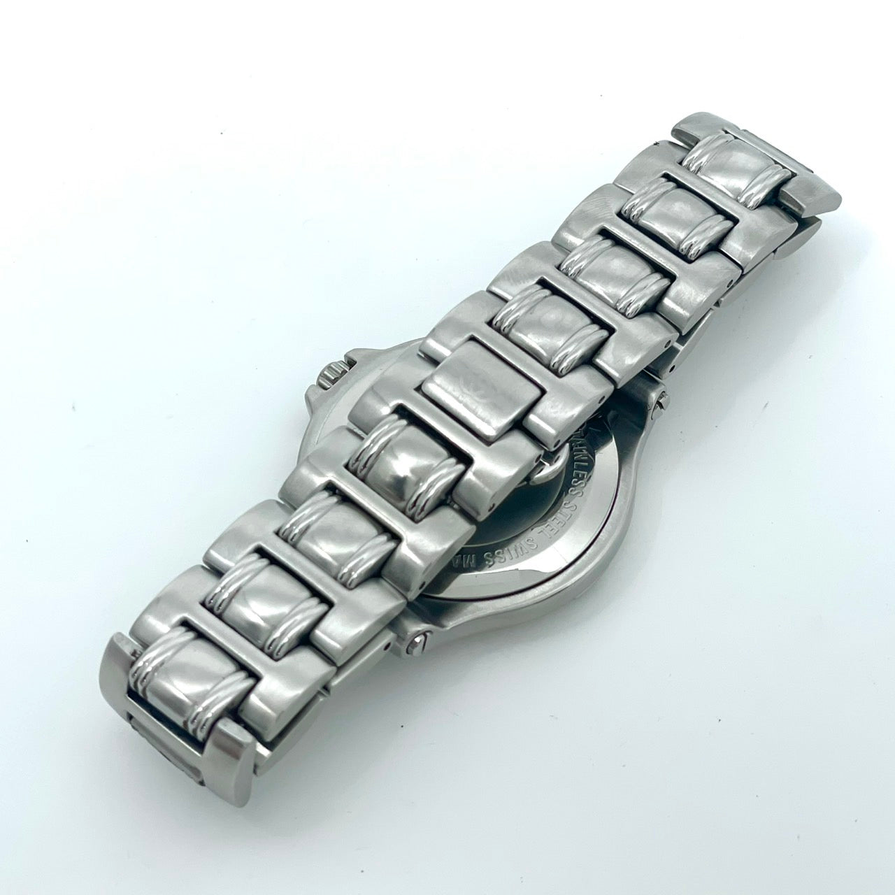 【電池交換済/稼働品】GUCCI グッチ 9040M メンズ 腕時計 シルバー ブラック文字盤 デイト表示 ラウンド Gロゴベゼル クオーツ アナログ スイス製 エレガント クラシック ビジネス ドレスウォッチ クリーニング済 G6 ヴィンテージ