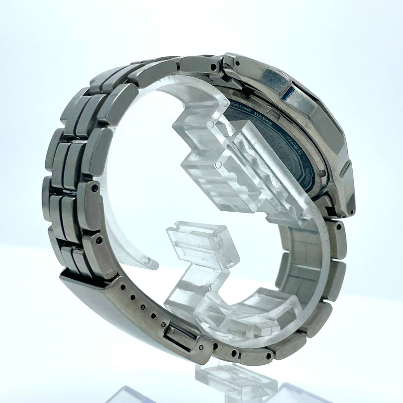 【稼働品】SEIKO BRIGHTZ セイコー ブライツ メンズ 腕時計 7B22-0AC0 電波ソーラー チタン ネイビー文字盤 シルバー 軽量 多機能 デイト ビジネス スタイリッシュ アナログ パーペチュアルカレンダー ワールドタイム 10気圧防水 G6